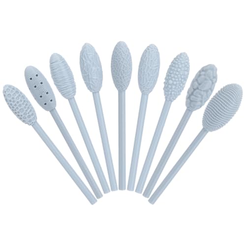 CRAFTYMELODY 9Pcs Texture Tool Sets for Clay Art Resin Modeling Tools Clay Texture Roller Oval Modeling Pattern Rollers Kit with Handles for Polymer Pottery Ceramics Sculpting Tools DIY Crafts
