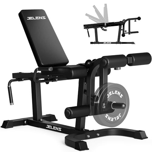 JELENS J10 Leg Extension and Curl Machine, Adjustable Leg Curl Machine for Home Gym, Seated Leg Extension and Lying Curl Machine for Lower Body Workouts - color: Black, size: Classical