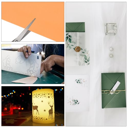 PATIKIL 100 Sheets Vellum Paper 4x6 Orange | Vellum Paper Printable Translucent Paper 100GSM for Invitations Printing - color: Orange
