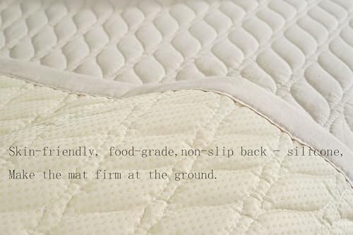 Thick Cotton Yoga Mat 100% Organic Natural Yoga Rug Fitness Rug with Bag for Exercise, Workout Washable 78.8 inches X 27.5 Inches (cotton)