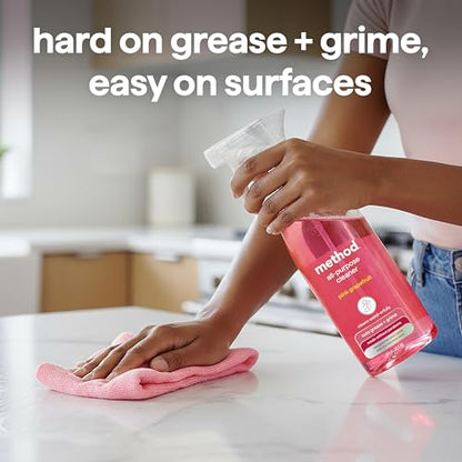 method All-Purpose Cleaner Spray, Pink Grapefruit , 28 fl oz, 4 pack - size: 28 Fl Oz (Pack of 4), style: All Purpose Cleaner Spray