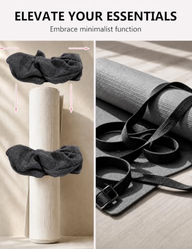 Yoga Mat Scrunchie Yoga Mat Strap Carrier Pilates Mat Holder | Holds Your Yoga Mat in Style, Adjustable & Stretchy Yoga Mat Band, Fits Most Standard Yoga Mats (mat not included),Yoga Gifts - color: Dark Gray