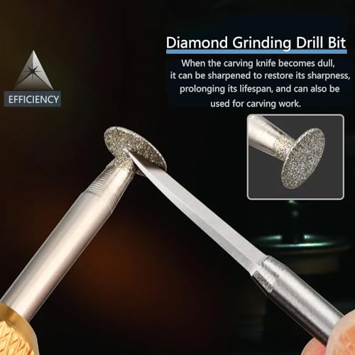 Wood Carving Drill Bits Set for Dremel Rotary Tool 6Pcs Engraving Drill Accessories Bit Wood Crafts Grinding Woodworking Tool with 3mm Shank for Carving Drilling Micro Sculpture