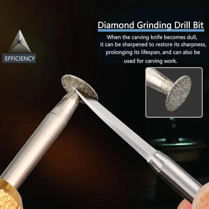 Wood Carving Drill Bits Set for Dremel Rotary Tool 6Pcs Engraving Drill Accessories Bit Wood Crafts Grinding Woodworking Tool with 3mm Shank for Carving Drilling Micro Sculpture