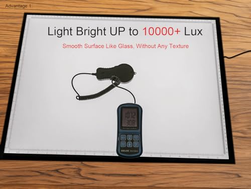 WELZK Light Pad A2 10000 Lux, 3-Color LED Tracing Board for Diamond Art | 10000+ Lux Ultra-Bright, 3 Color Modes, 10-Level dimming, with Adapter, 10ft Cable, for Tracing, Sketching, diamond painting - style: A2 3-Colors