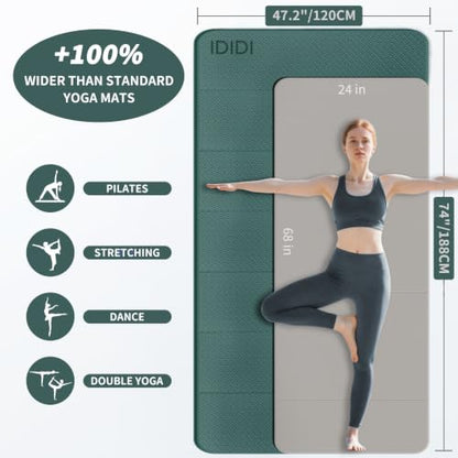 Foldable Yoga Mat Extra Large (74.0" x 47.2" x 0.4") - color: Deep Green