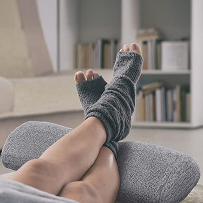 Sintuff Recliner Leg Rest Cushion Sofa Footrest Pillow with Cover Half Moon Bolster Pillow Under Knee Pillow for Sleeping On Back Alleviating Pain, 19.7 x 8 x 3.5 Inch (Dark Gray) - color: Dark Gray