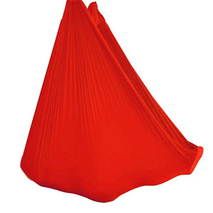Deluxe Pilates & Yoga Flying Swing Aerial Hammock - Silk Fabric (5mx2.8m) - color: Red