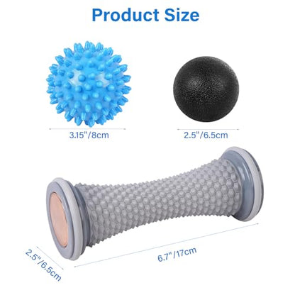 WOVTE Massage Lacrosse Ball for Sore Muscles, Shoulders, Neck, Back, Foot, Body, Deep Tissue, Trigger Point, Muscle Knots, Yoga and Myofascial Release (Blue) (Gray Blue Black) - color: Gray Blue Black