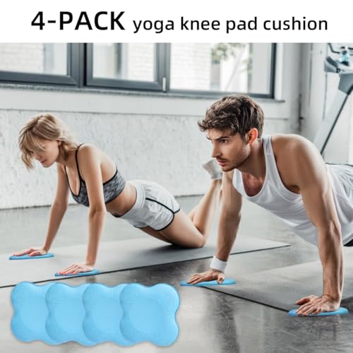 2-4 Pack Yoga Knee Pads, TPE Cushion for Pilates Exercise - color: 4pcs-blue