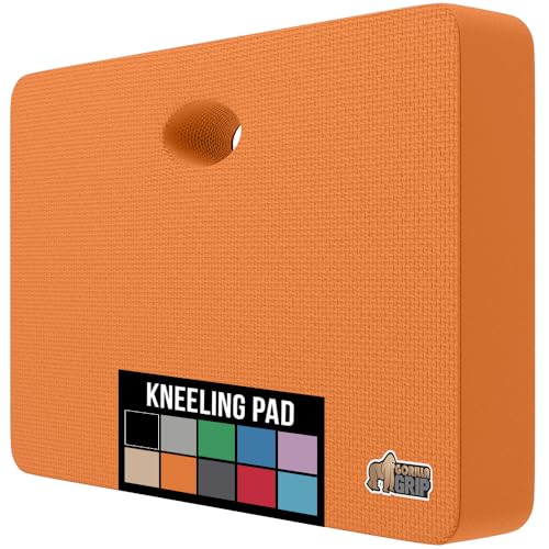 GORILLA GRIP® Extra Thick Foam Kneeling Pad for Gardening, 17.5x11 Orange - color: Orange