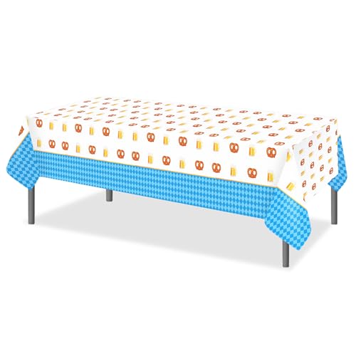1Pc Oktoberfest Party Plastic Tablecloth 54 x 87 Inch Long Table Cover, Germany Beer Festival Party Tablecover for German Theme Kids Baby Shower Birthday Dinner Picnic Kitchen Event - color: Oktoberfest
