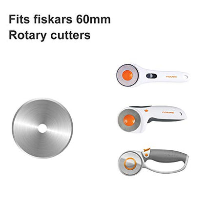 Rotary Cutter Blades 60mm - 5 Pack Refill Rotary Blades 60 mm Fits for Fiskars 60mm Rotary Cutter, Sharp and Durable - color: 60MM Blades