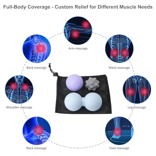 Silicone Peanut Massage Ball Set, Lacrosse & Spiky Massage Balls - style: Peanut Ball Set