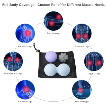 Silicone Peanut Massage Ball Set, Lacrosse & Spiky Massage Balls - style: Peanut Ball Set