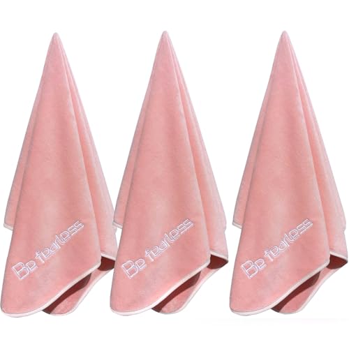 Microfiber Gym Towels Bigger Size Super Soft for Exercise Fitness, Sports | Highly Absorbent Workout Towel, 380-GSM 15 x 31-Inch Quick-Drying Yoga Towels (3 Pack, Pink) - color: Pink, size: 3P-15x31 inches