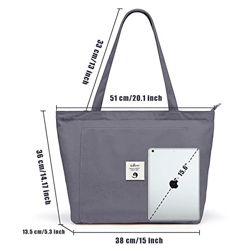 WLLWOO Yoga Mat Carrier Bag for Women Canvas Carryall Tote Gym Pilates | Large Holder Zipper Shoulder for Beach Travel Workout Fitness Office - color: gray