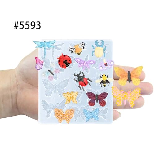 Butterfly and Insects Mold Silicone for Fondant, Air Dry Clay, Resin Crafts - color: Insects #5593