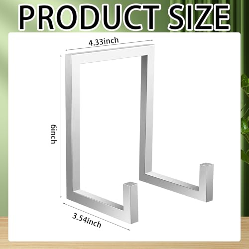 2 Pcs Large Plate Stands for Display Metal Frame Holder, Silver, 6 Inch | Plate Display Stand, Picture Frame Stand, Decorative Table Top Easels for Picture Book, Platter, Photo - color: Silver, size: 6 Inch