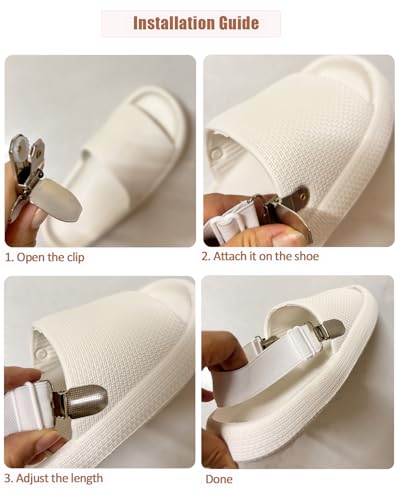 Elastic Shoe Straps for Mules, Sandals, Backless Slip-On Slides - color: Black