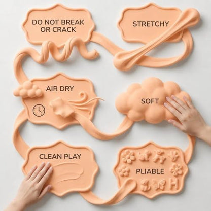 BOHS Foam Clay, Peach Air Dry Modeling Clay, 1.1 lb | Soft, lightweight; crack-free finish; EVA and polystyrene foam details; cosplay props, figurines, fake bakes and slime making - color: Peach, size: 500 g