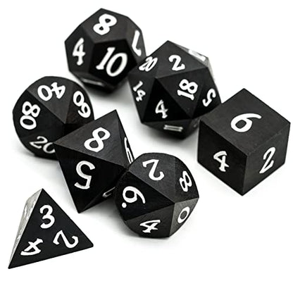 Ebony Wood DND Dice Set Wooden Polyhedral Dice Set for Tabletop Game - color: Ebony Wood