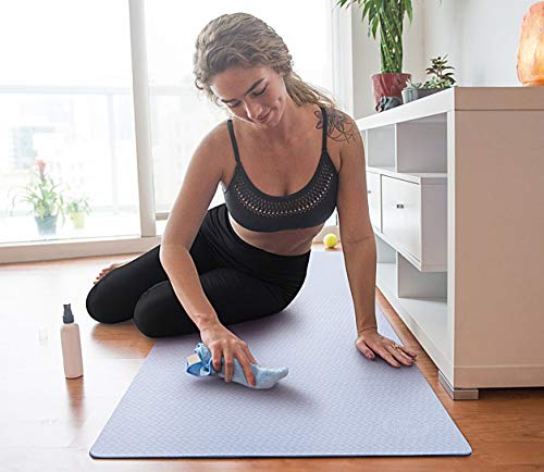 IUGA Yoga Mat Thick Non Slip Anti-tear Pilates Mat Eco Friendly Hot Yoga Mats for Workout & Exercise(72"x 24"x 6mm) - color: Gray