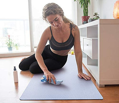 IUGA Yoga Mat Thick Non Slip Anti-tear Pilates Mat Eco Friendly Hot Yoga Mats for Workout & Exercise(72"x 24"x 6mm) - color: Gray