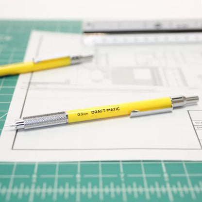 Alvin, Draft-Matic Mechanical Pencil, 0.3mm, Stainless Steel Drawing and Design Tool for Students and Professionals, Great for Drafting, Architecture, Engineering, and Art - color: Yellow