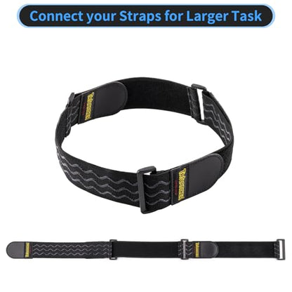 Trilancer Elastic Cinch Straps with Anti-Slip Strips, 12'' x 2'' (8 Pack) | Heavy Duty Multipurpose Hook and Loop Straps for Extension Cords, Cables, Ropes, Hoses, Bikes, Pant Garters - size: 12"(8 pcs)