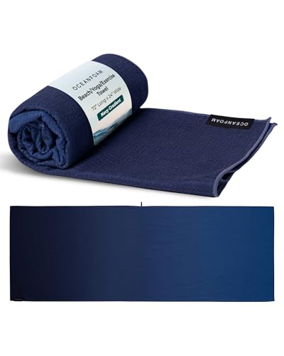 Oceanfoam Beach Towel – Lightweight, Absorbent, Quick-Drying, Sand-Resistant, Non-Slip – Ideal for Workouts, Yoga, Pilates, Beach, Pool, Boat & Travel – 25% Recycled – 72"x24" (Navy Gradient) - color: Navy Gradient