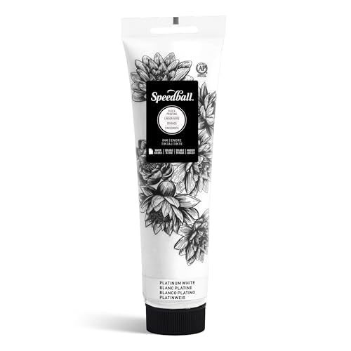 Speedball Water-Soluble Block Printing Ink, 5-Ounce Tube (Platinum White) - color: Platinum White, size: 5 fl oz