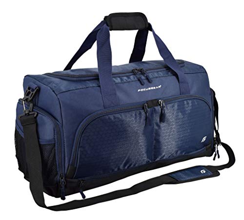 Ultimate Gym Bag 2.0: The Durable Crowdsource Designed Duffel Bag with 10 Optimal Compartments Including Water Resistant Pouch - color: Blue, size: Medium (20")
