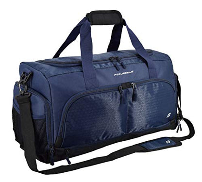 Ultimate Gym Bag 2.0: The Durable Crowdsource Designed Duffel Bag with 10 Optimal Compartments Including Water Resistant Pouch - color: Blue, size: Medium (20")