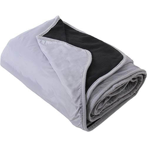 Threadart Waterproof Blanket Outdoor Stadium Blanket | Black/Grey - color: Black/Grey