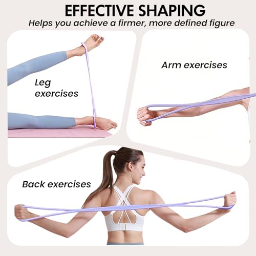 Figure 8 Resistance Band, Figure 8 Resistance Bands for Women Men,Resistance Band Figure for Working Out, Non-Slip Handles, Home Gym, Yoga & Physical Therapy - color: 15lb Purple + 25lb Gray