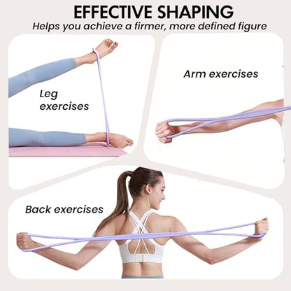 Figure 8 Resistance Band, Figure 8 Resistance Bands for Women Men,Resistance Band Figure for Working Out, Non-Slip Handles, Home Gym, Yoga & Physical Therapy - color: 15lb Purple + 25lb Gray
