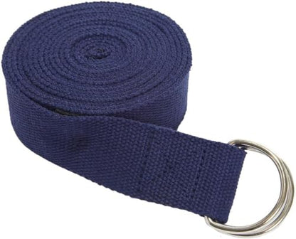 Everyday Yoga Bolster and Yoga Strap Set, Rectangular Meditation Pillow, Firm Support for Restorative Yoga - True Navy - 10ft Length
