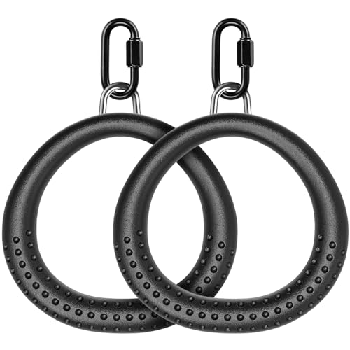 SELEWARE Trapeze Swing Rings, Gymnastics Rings for Swingset - color: 2-Pack Trapeze Rings