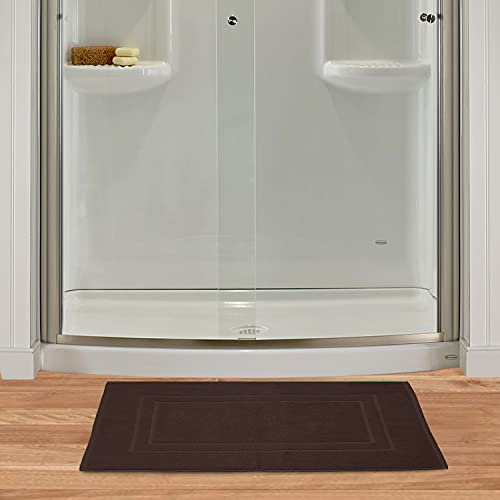 GLAMBURG Premium Cotton 20x32 inch 2-Pack Bath Mats - 100% Ringspun Cotton - Luxury Hotel & Spa Quality - 800 GSM - Durable Soft Highly Absorbent - Machine Washable - Chocolate Brown - color: Chocolate Brown