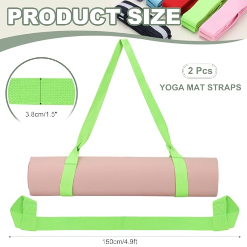 Yoga Mat Straps for Carrying, Adjustable Exercise Mat Sling Holder Multi Purpose Mats Carrier - color: Green