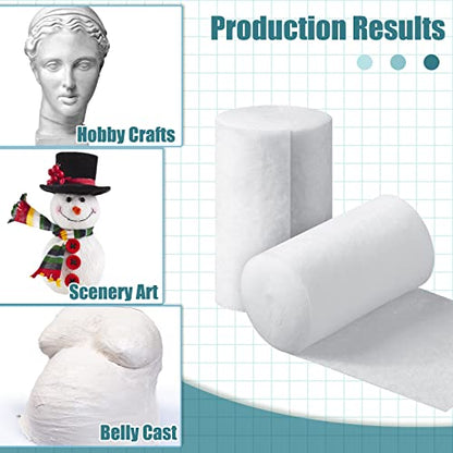 Nuanchu 12 Rolls Medical Cotton Cast Padding Plaster Cloth,6 Inch X 8.8 ft | Individual Wrapped, Undercast Protection Padding, Soft Cloth for Body Casts, Halloween Bandage Art, Mask Craft Supplies - size: 6 Inch X 8.8 ft
