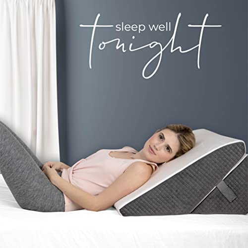 Kolbs Memory Foam Adjustable Bed Wedge Pillow - Wedge Pillow Set for After Surgery - 9 x 12 inch Height Chic Jacquard Cover Multi Use for Sleeping and Acid Reflux (Adjustable Height Wedge) - size: Adjustable Height Wedge - Grey