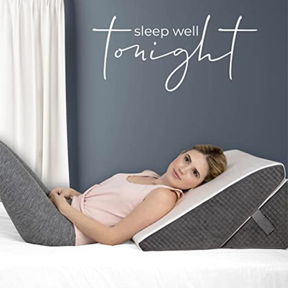Kolbs Memory Foam Adjustable Bed Wedge Pillow - Wedge Pillow Set for After Surgery - 9 x 12 inch Height Chic Jacquard Cover Multi Use for Sleeping and Acid Reflux (Adjustable Height Wedge) - size: Adjustable Height Wedge - Grey