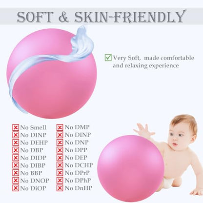 Soft Pilates Yoga Ball, Small Exercise Ball, Mini Rubber Workout Equipment - color: Blue&Pink