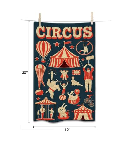 Cute Funny Circus Bath Towel 15X30 Inch Washcloths Face/Body/Hair/Hand Towel for Spa Gym Yoga Swim Bathroom Kitchen Hotel - color: Cute Funny Circus