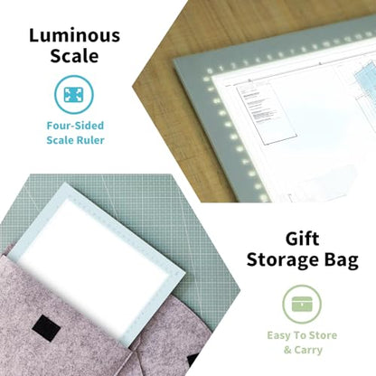 A4 LED Copy Board Light Tracing Box，Trace Light Pad for Tattoo Transferring, Drawing, Streaming, Sketching, Animation, Stenciling，USB LED Light Board for Diamond Painting - size: 13.58"L x 10.04"W x 0.3"H