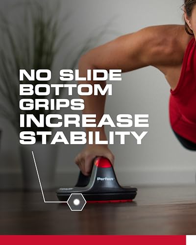 Perfect Pushup Elite - 부드럽고 손쉬운 핸들 회전을 위한 스틸 볼 베어링이 있는 회전 핸들 디자인 - 인체 공학적 그립, 20.3cm(8인치) 베이스 및 질감이 있는 미끄럼 방지 바닥 트레드 - 최대 181.4kg(400파운드) 지지 - size: 0