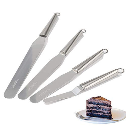 Cake Frosting Spatula Set, 4 6 8 10 Inch Straght Icing Spreader Knife For Baking, Decorating Cakes - size: Stainless steel icing spatula 4, 6, 8, 10 inch