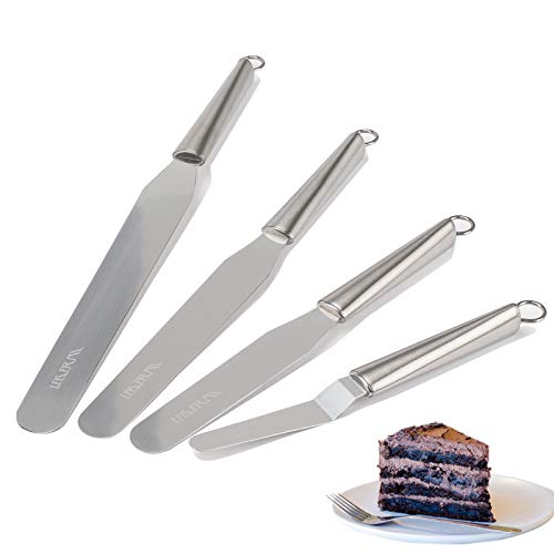 Cake Frosting Spatula Set, 4 6 8 10 Inch Straght Icing Spreader Knife For Baking, Decorating Cakes - size: Stainless steel icing spatula 4, 6, 8, 10 inch